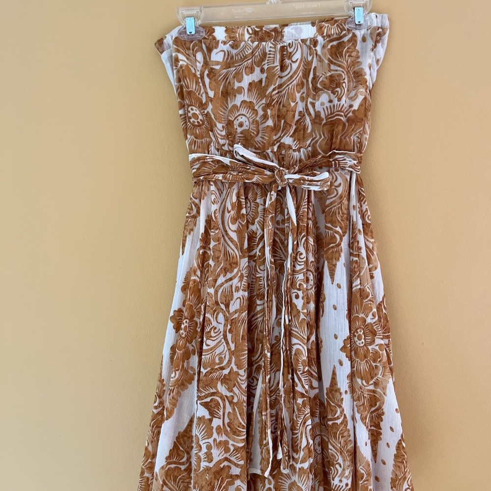 Diane Von Furstenberg Floral Print Gauzy Cotton Strapless CHELE Dress US 4 - Picture 4 of 7